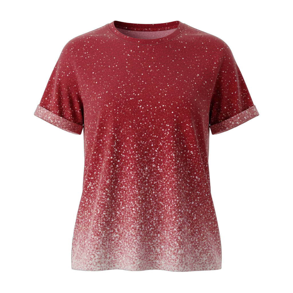 Red Glitter Effect T-Shirt