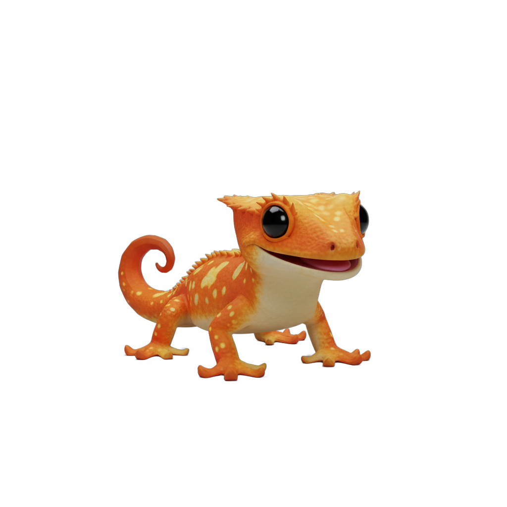 Stylized Orange Crested Gecko