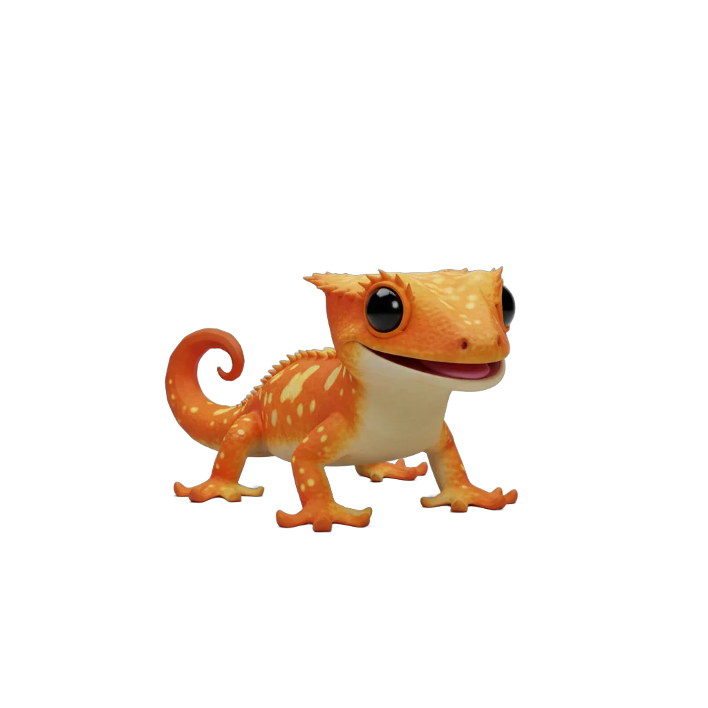 Stylized Orange Crested Gecko