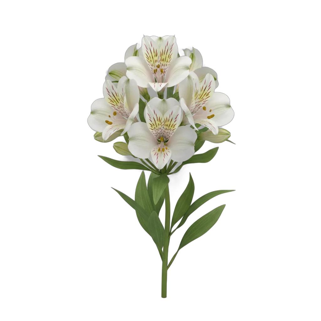 White Peruvian Lilies Botanical Model