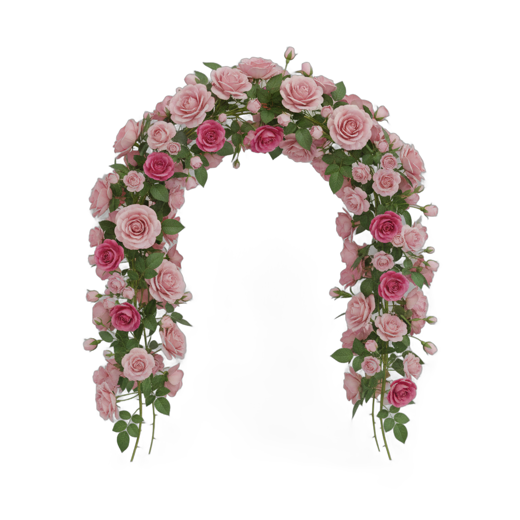 Pink Rose Floral Garland