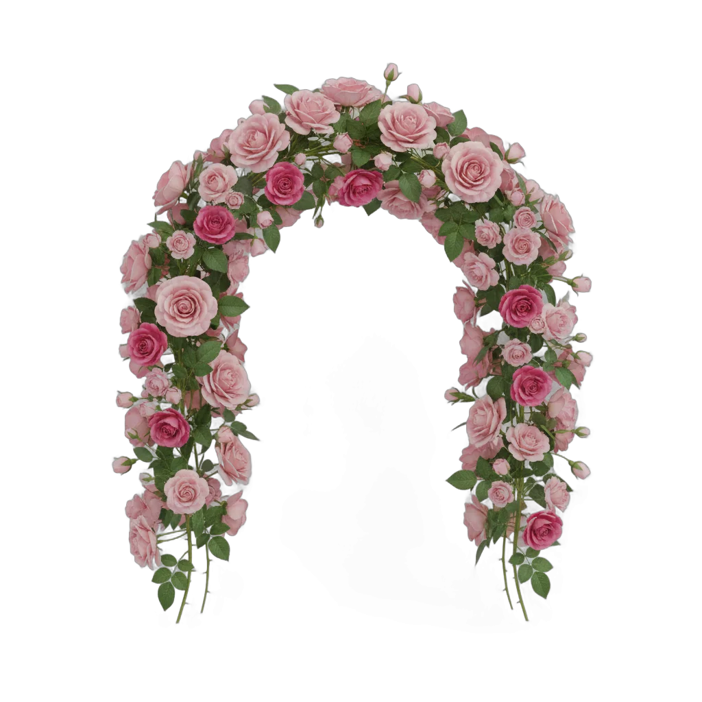 Pink Rose Floral Garland