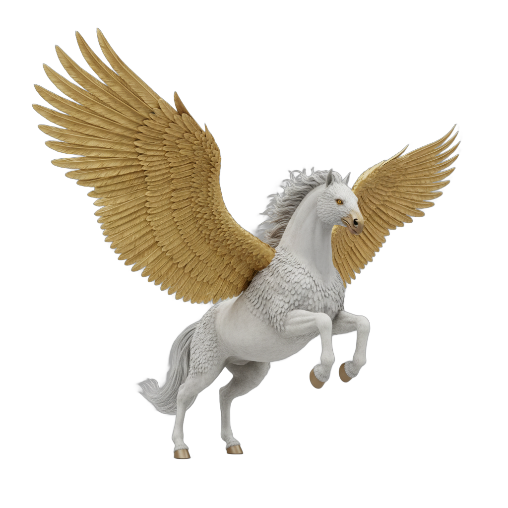 Golden Winged Pegasus Mythical Creature