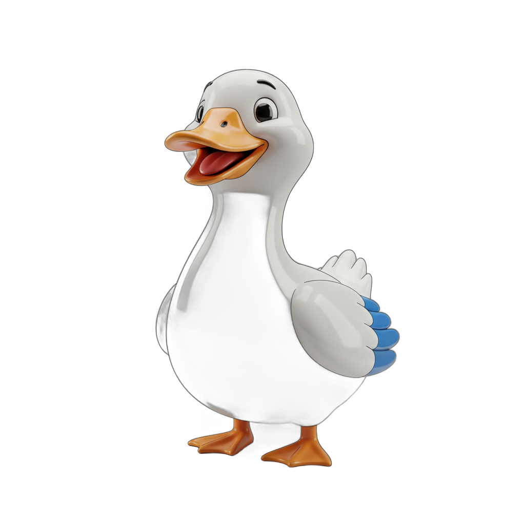 Cartoon Smiling Goose
