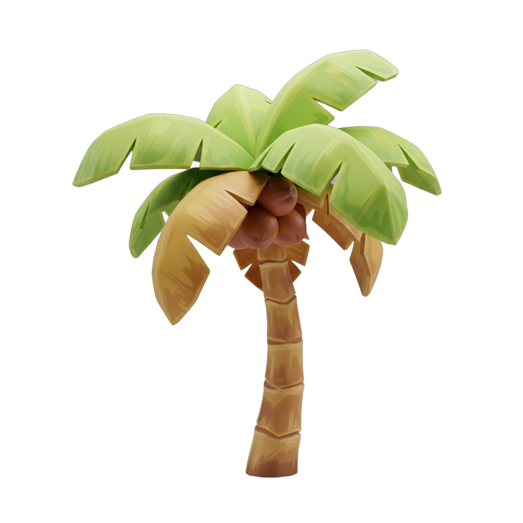 Stylized Tropical Palm Tree