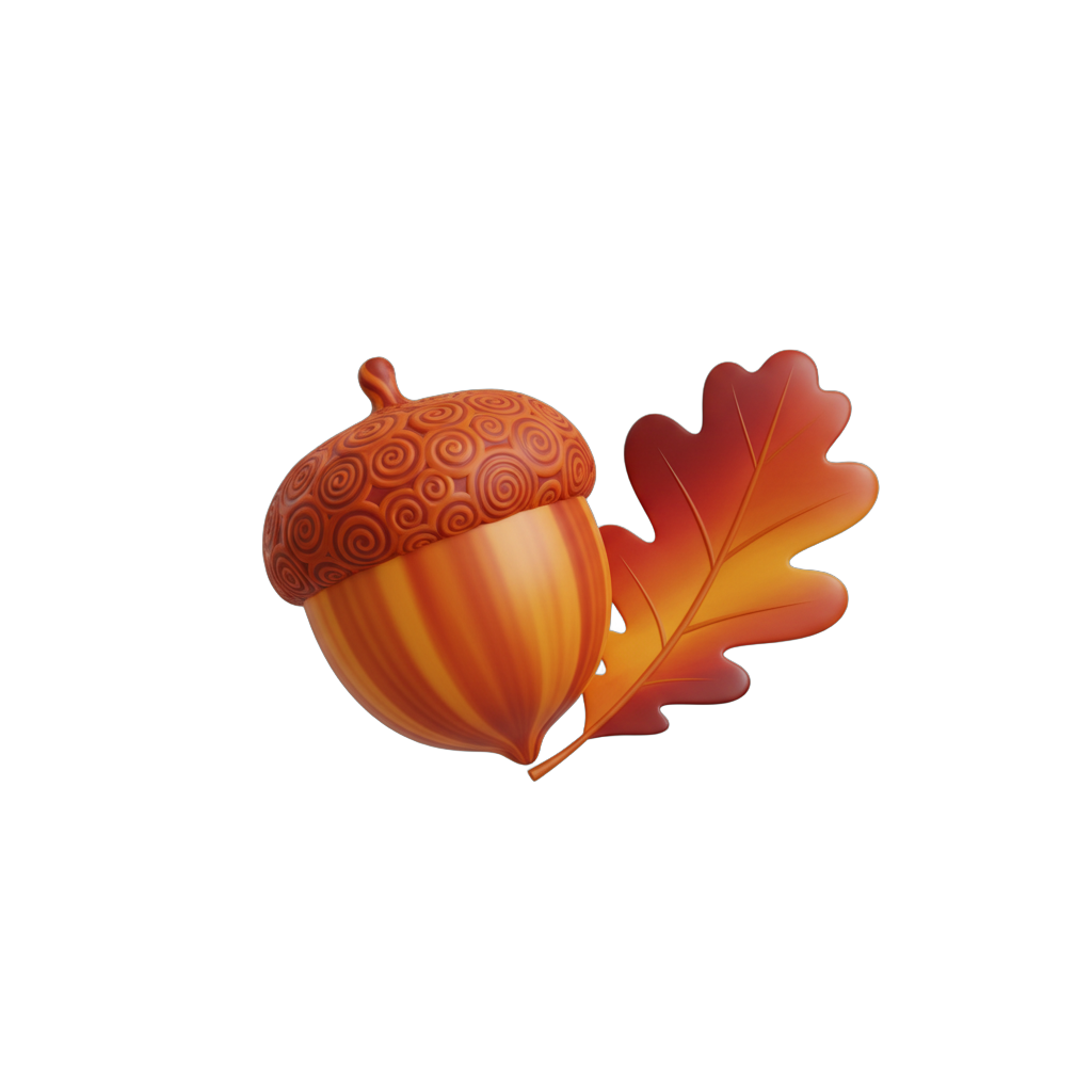 Stylized Acorn with Oak Leaf