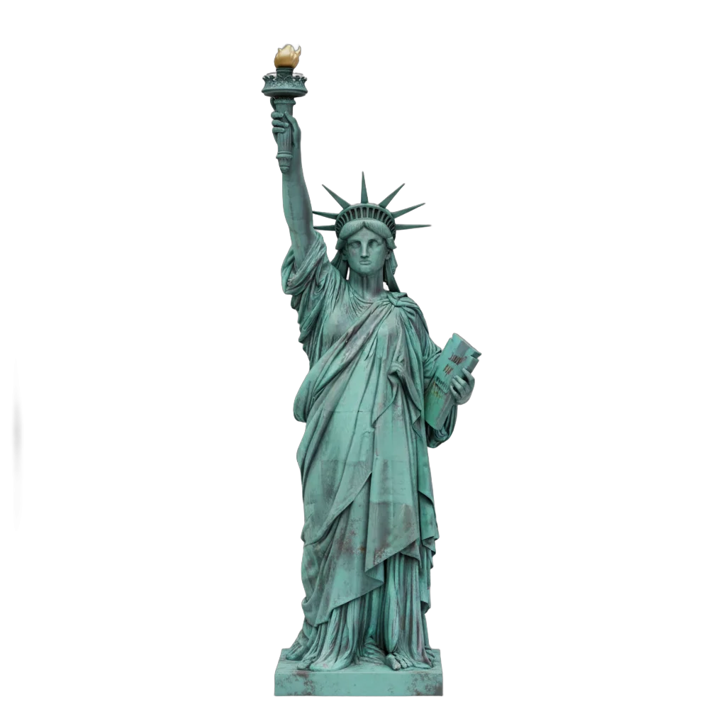 Statue of Liberty with Aged Patina
