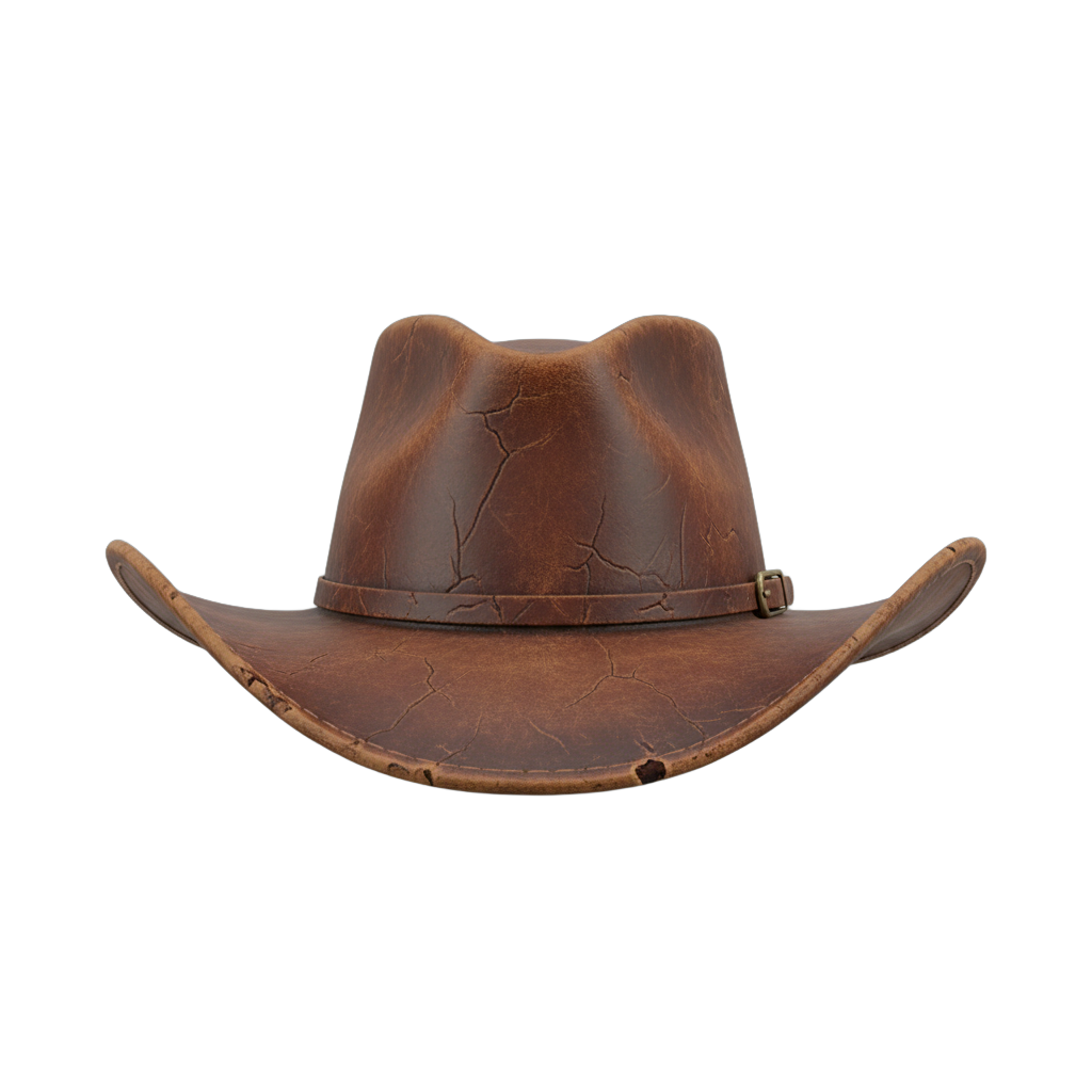 Distressed Leather Cowboy Hat