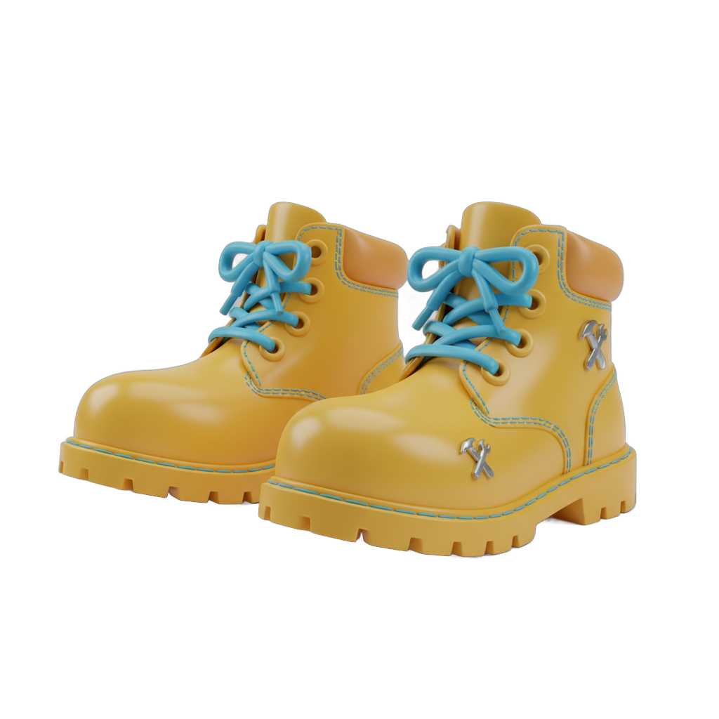 Yellow Cartoon Work Boots