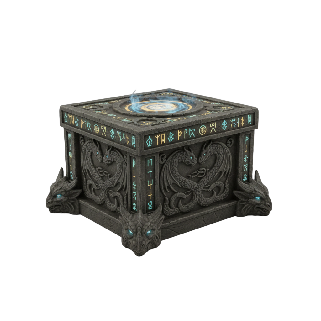 Ancient Draconic Altar with Glowing Runes