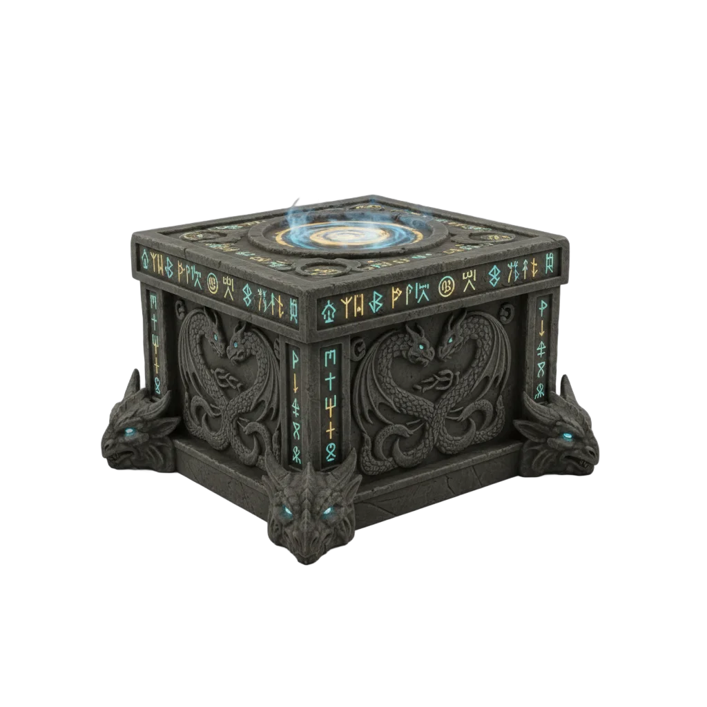 Ancient Draconic Altar with Glowing Runes