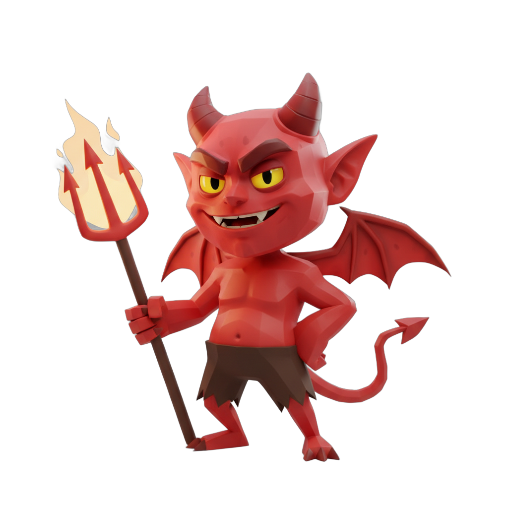 Cartoon Red Devil Character