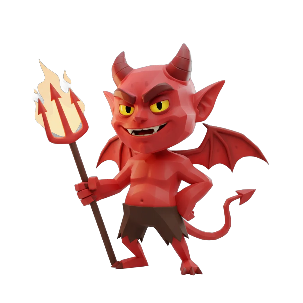 Cartoon Red Devil Character