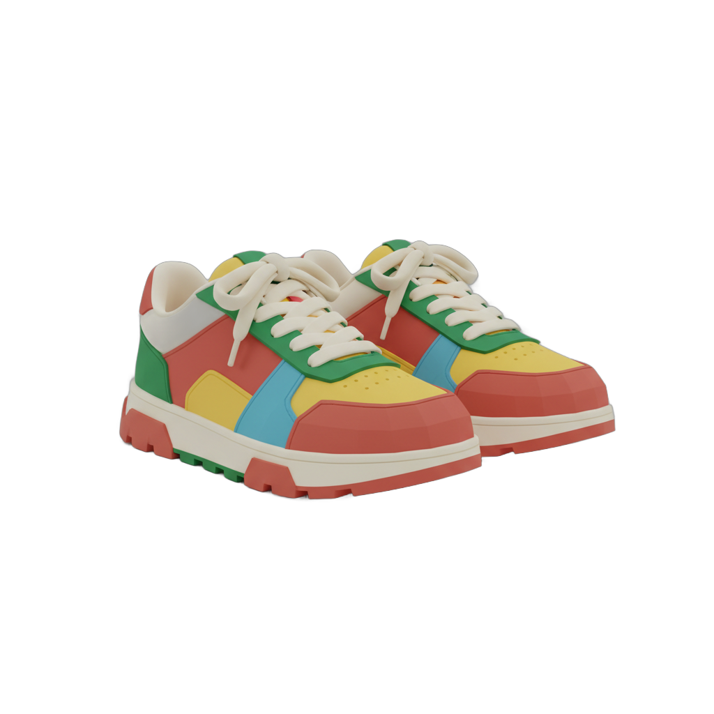 Cartoon Color Block Sneakers