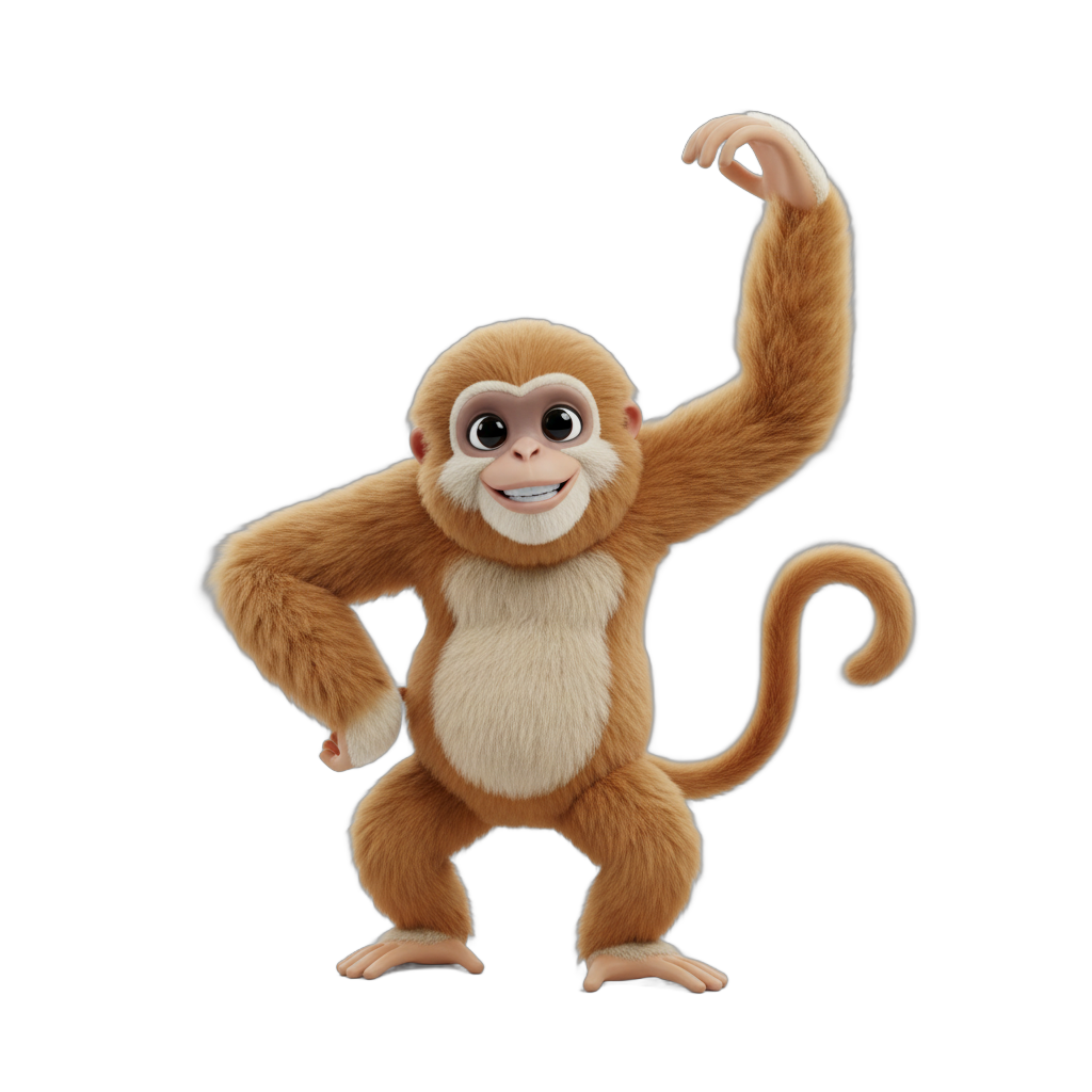 Friendly Cartoon Gibbon