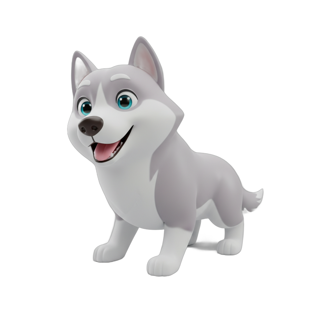 Cartoon Husky Dog