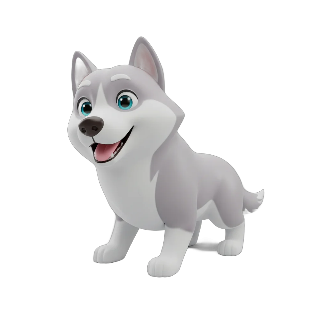 Cartoon Husky Dog