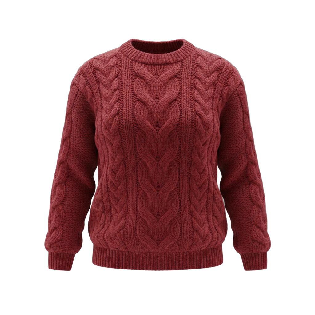 Red Cable Knit Sweater