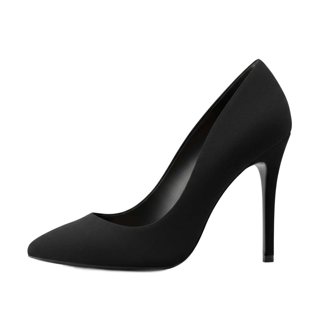 Black Suede High Heel Pump