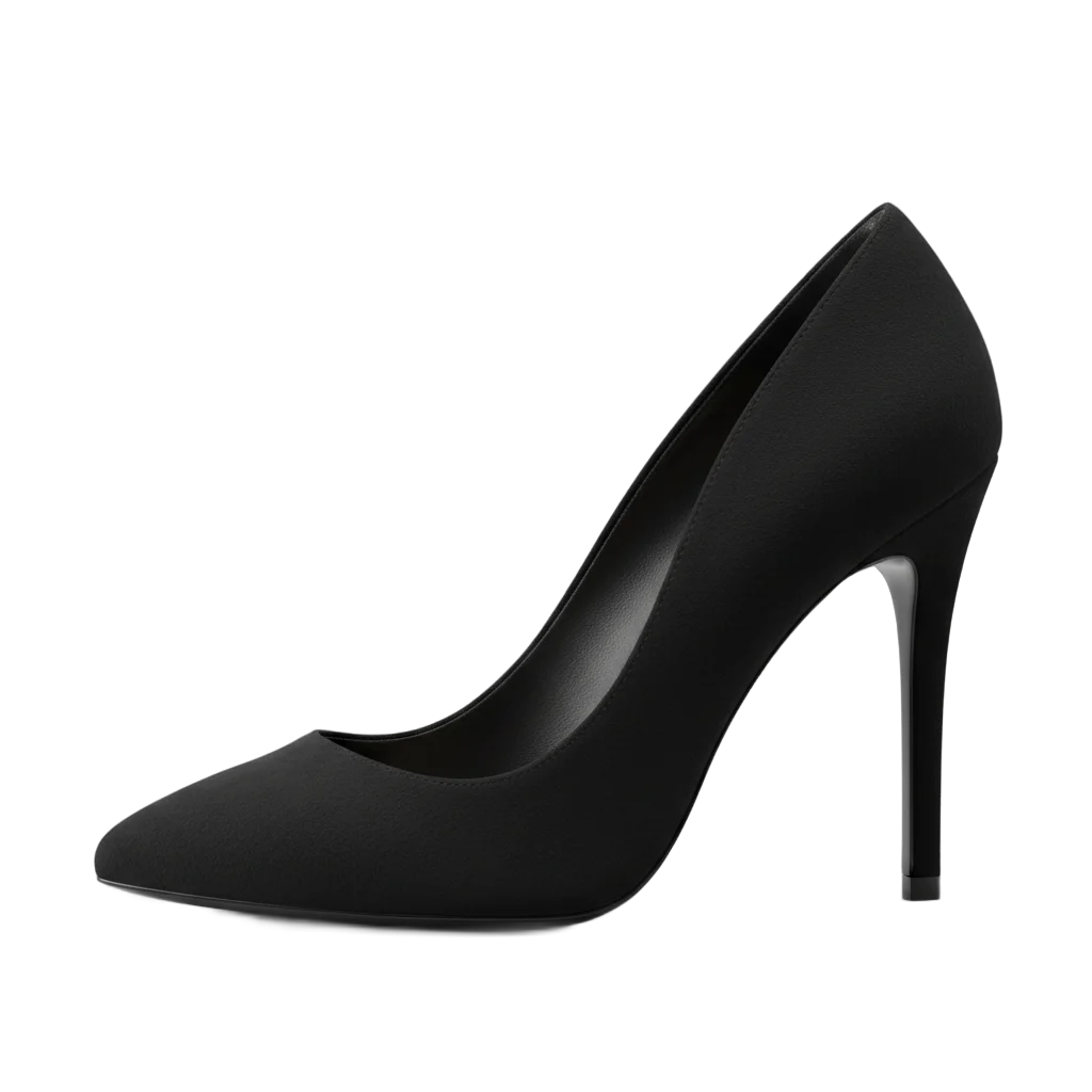 Black Suede High Heel Pump