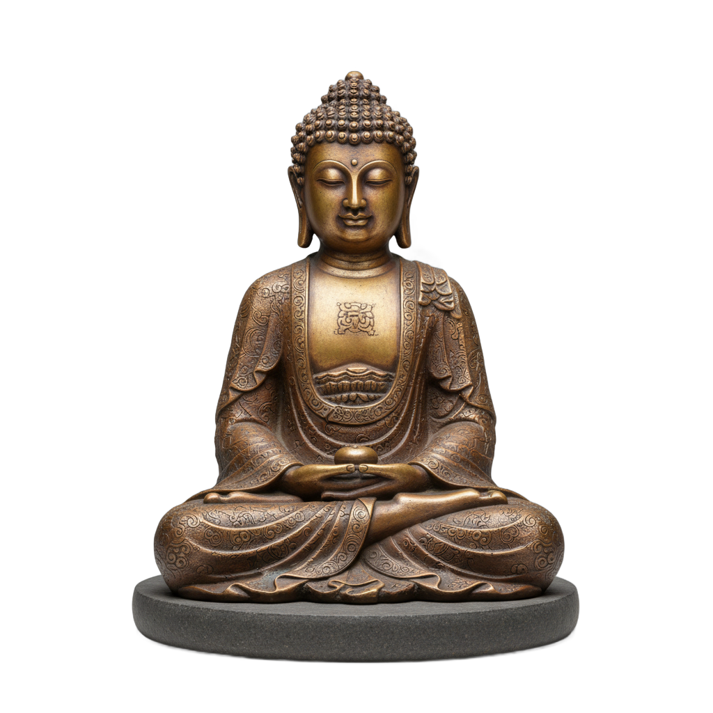 Meditating Bronze Buddha Statue