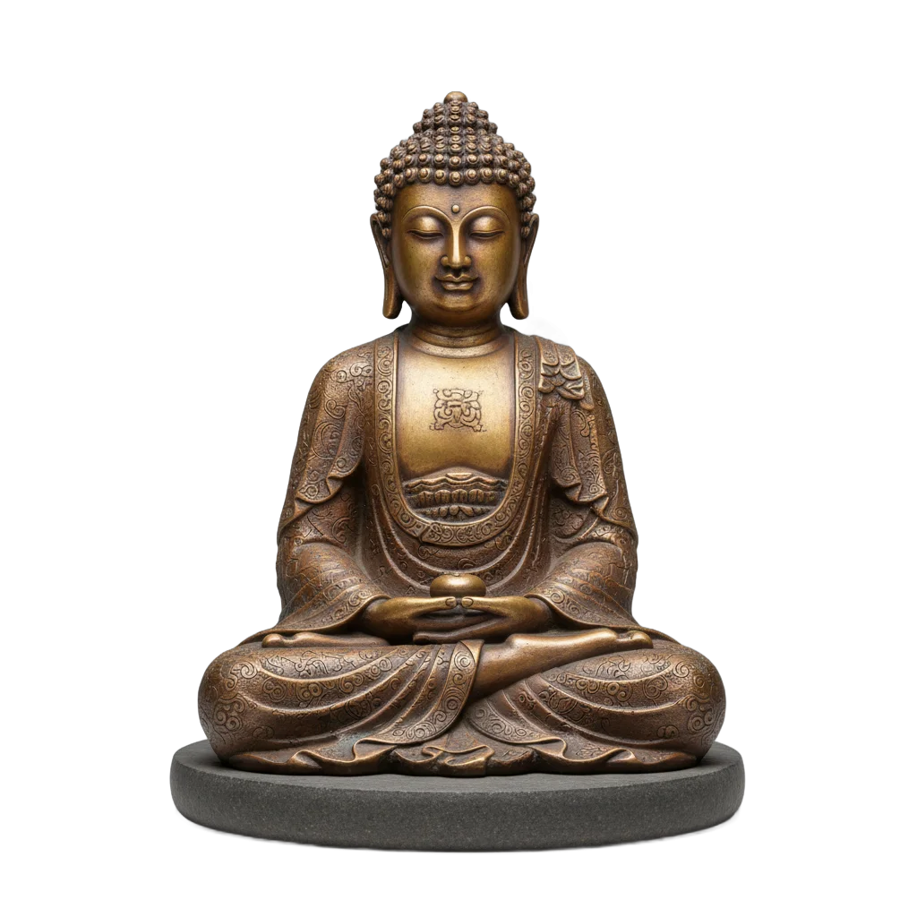 Meditating Bronze Buddha Statue