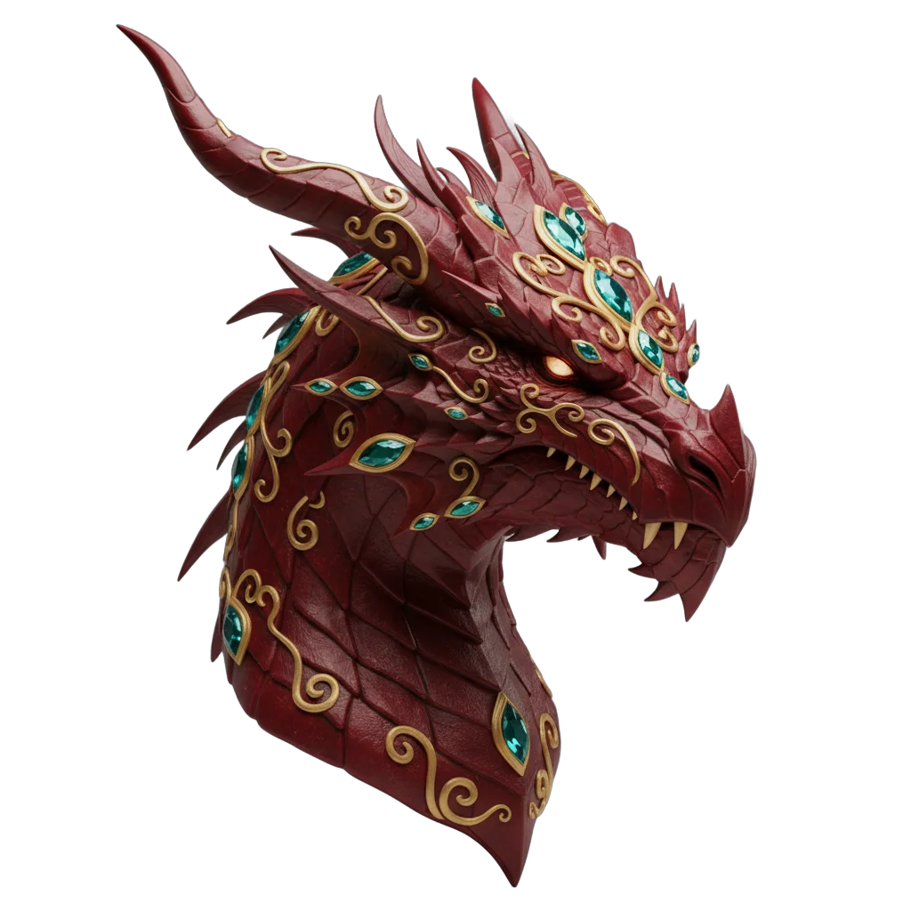 Ornate Red Dragon Head