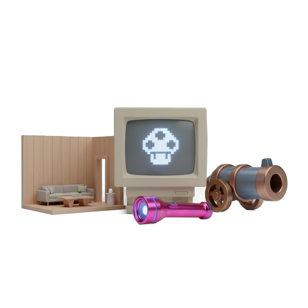 Retro Tech and Modern Design Asset Bundle