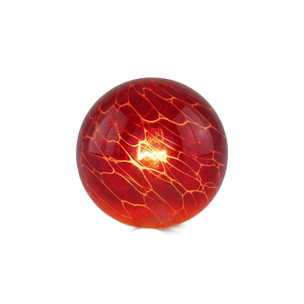 Red Veined Glass Light Bulb