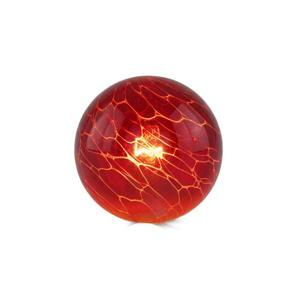 Red Veined Glass Light Bulb