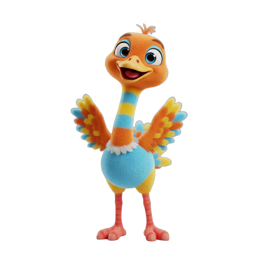 Cartoon Ostrich Character