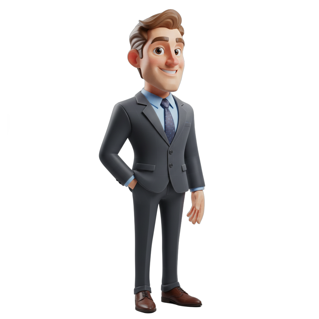 Cartoon Businessman Character