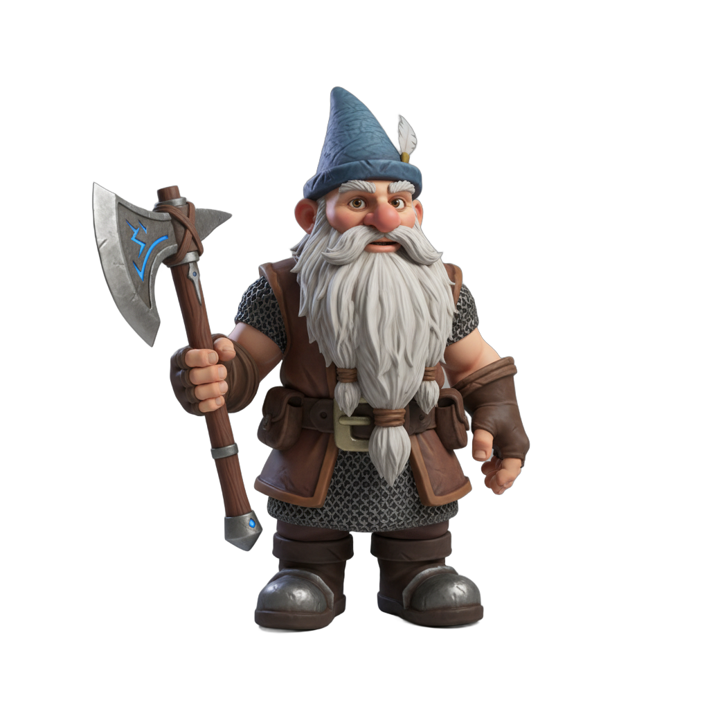 Stylized Dwarf Character with Axe