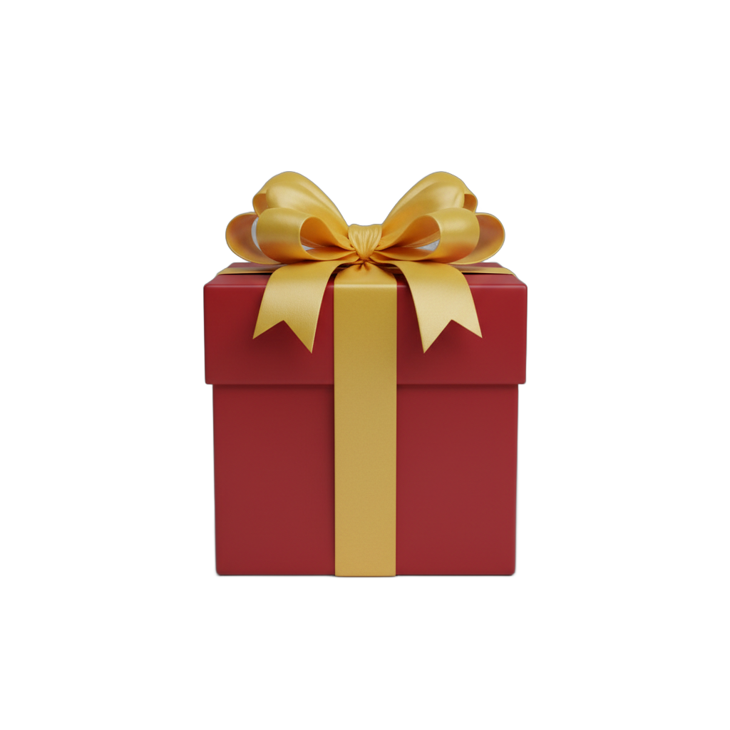 Red Gift Box with Yellow Ribbon