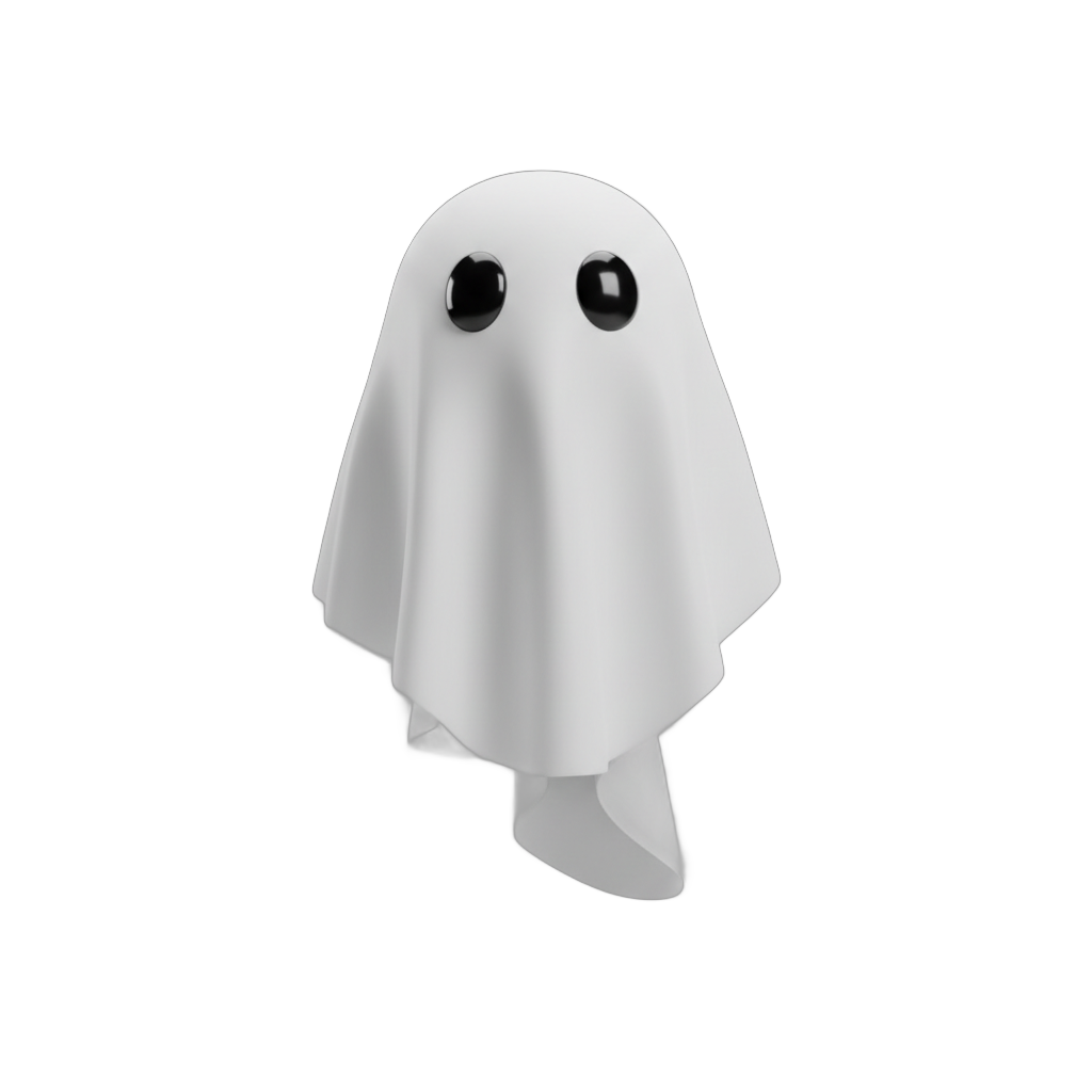 Minimalist White Ghost Character