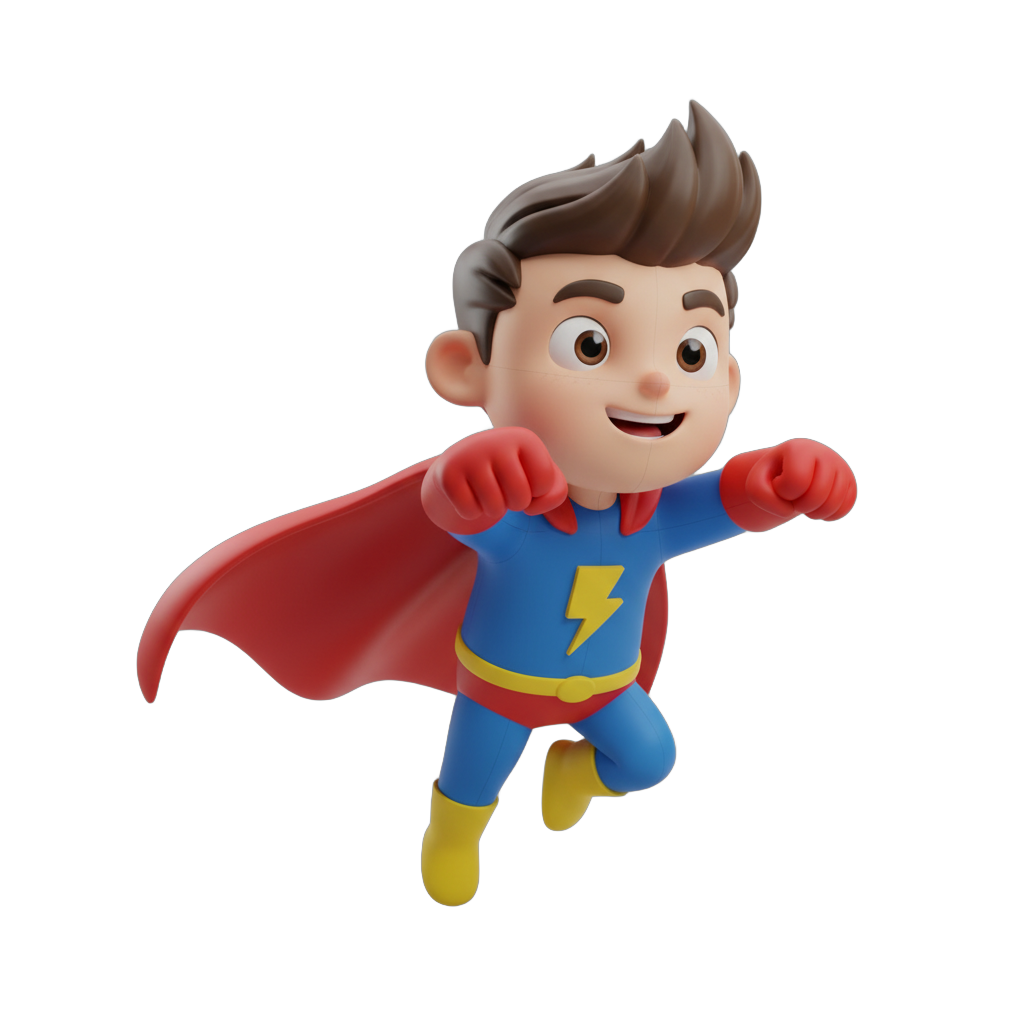 Cartoon Superhero Boy Character