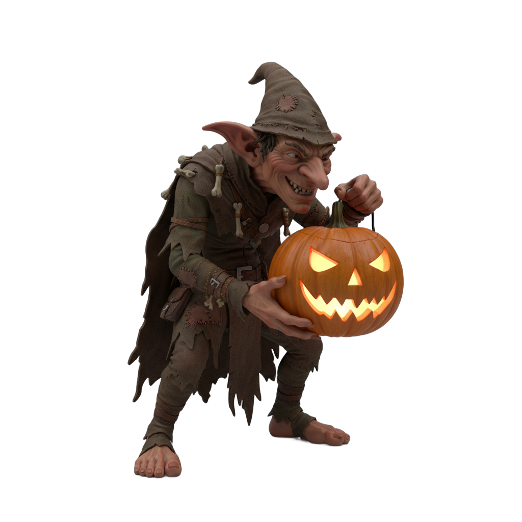 Goblin with Pumpkin Lantern
