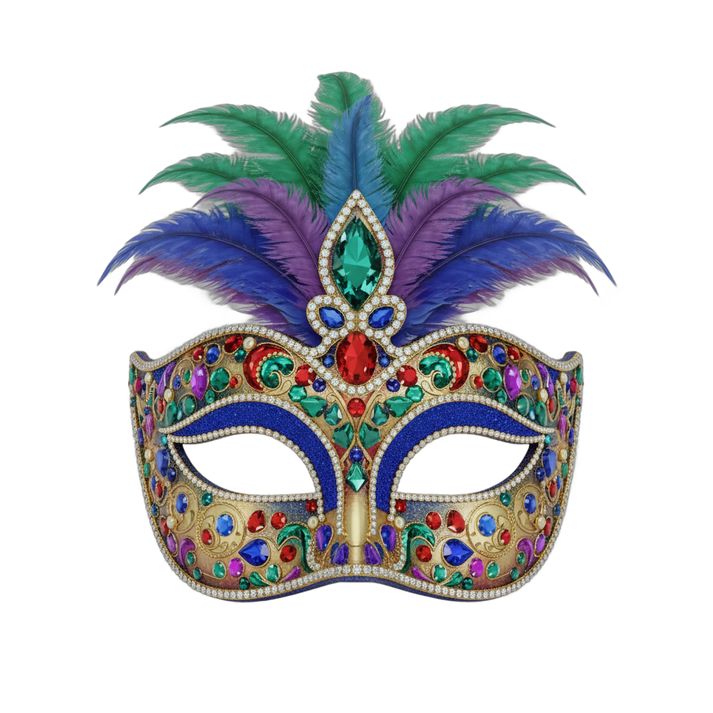 Colorful Jeweled Carnival Mask