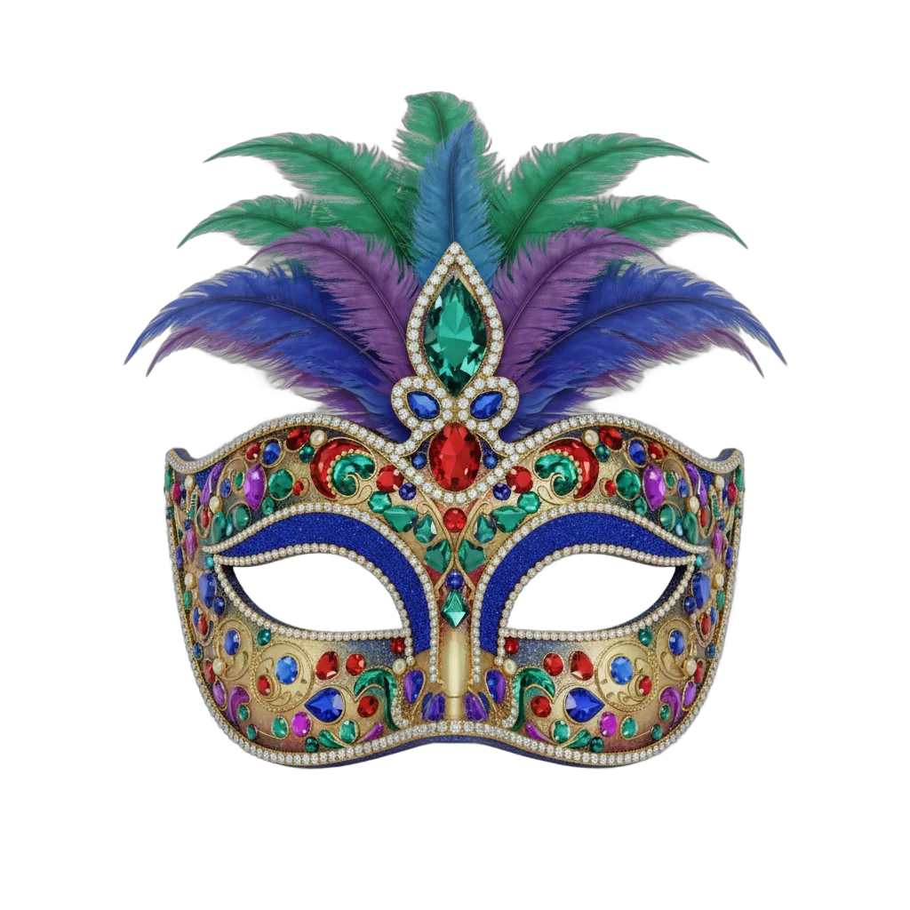 Colorful Jeweled Carnival Mask