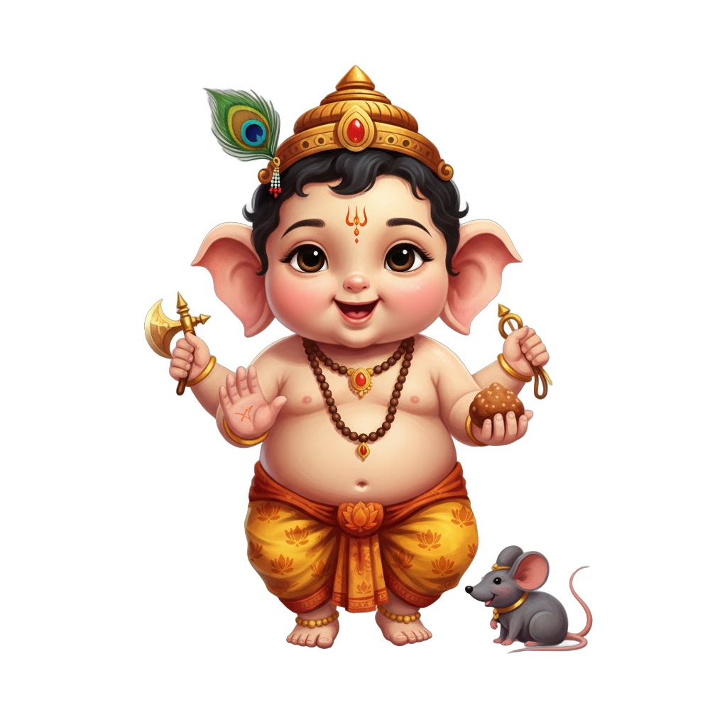 Stylized Baby Ganesha Illustration