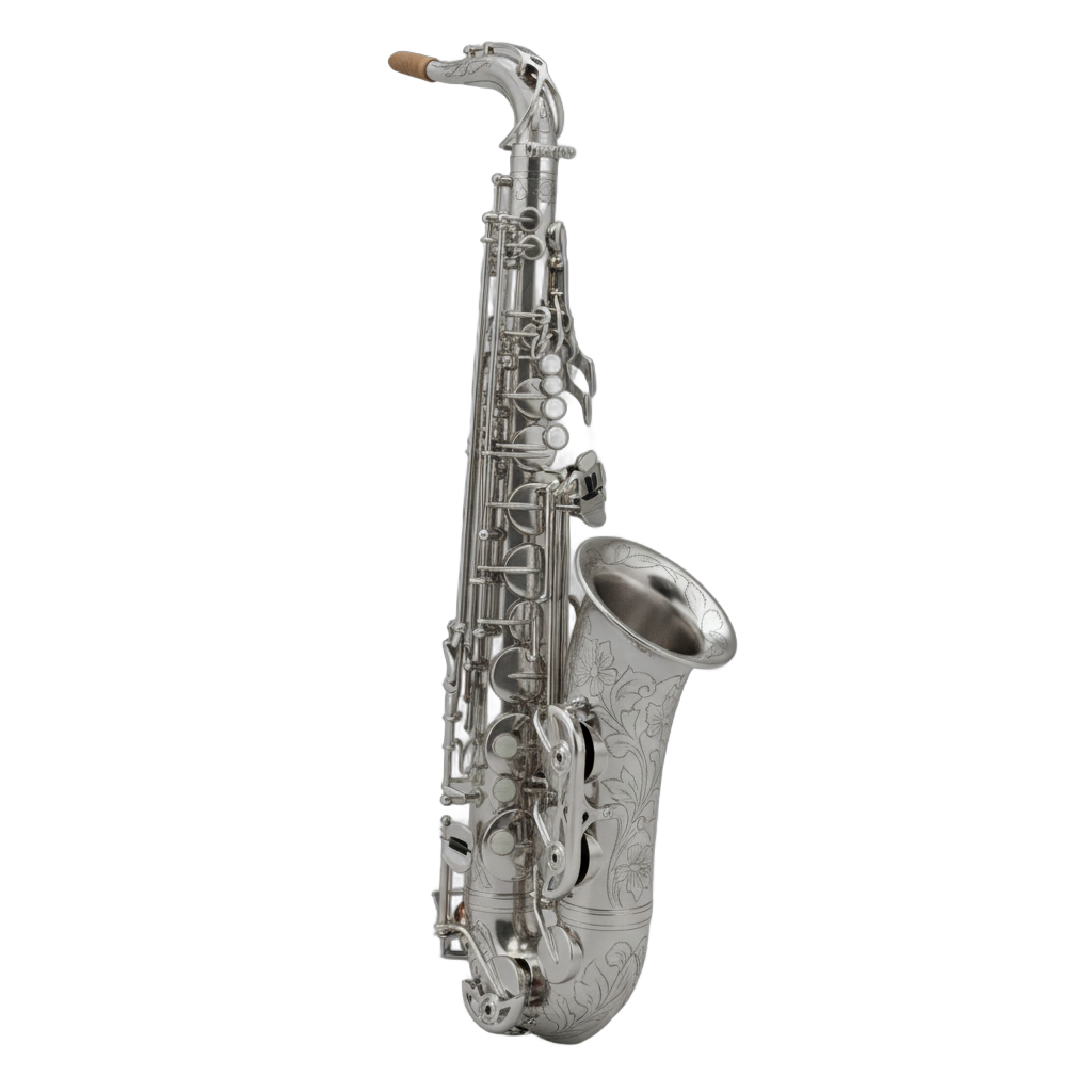 Engraved Silver Saxophone