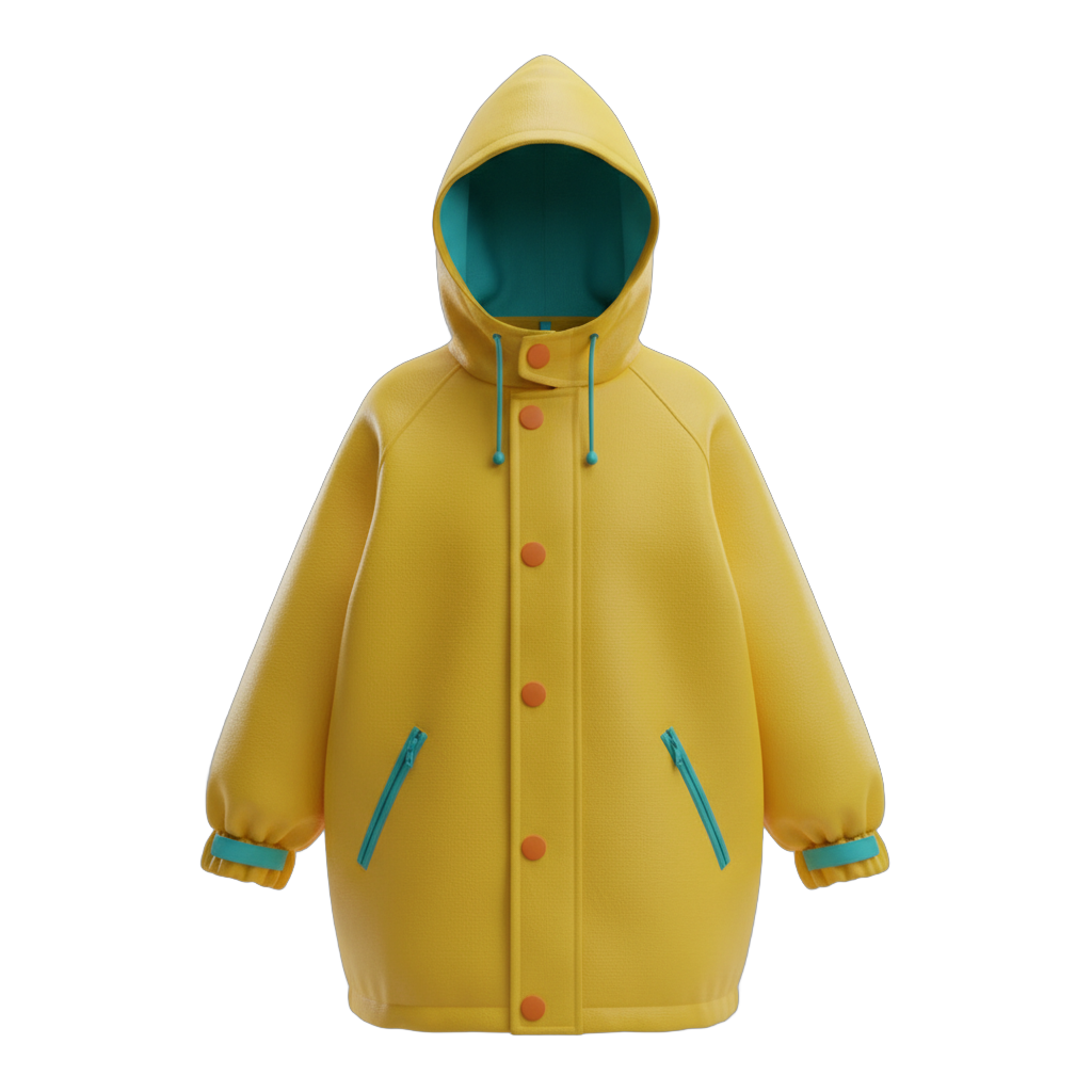 Yellow Hooded Raincoat