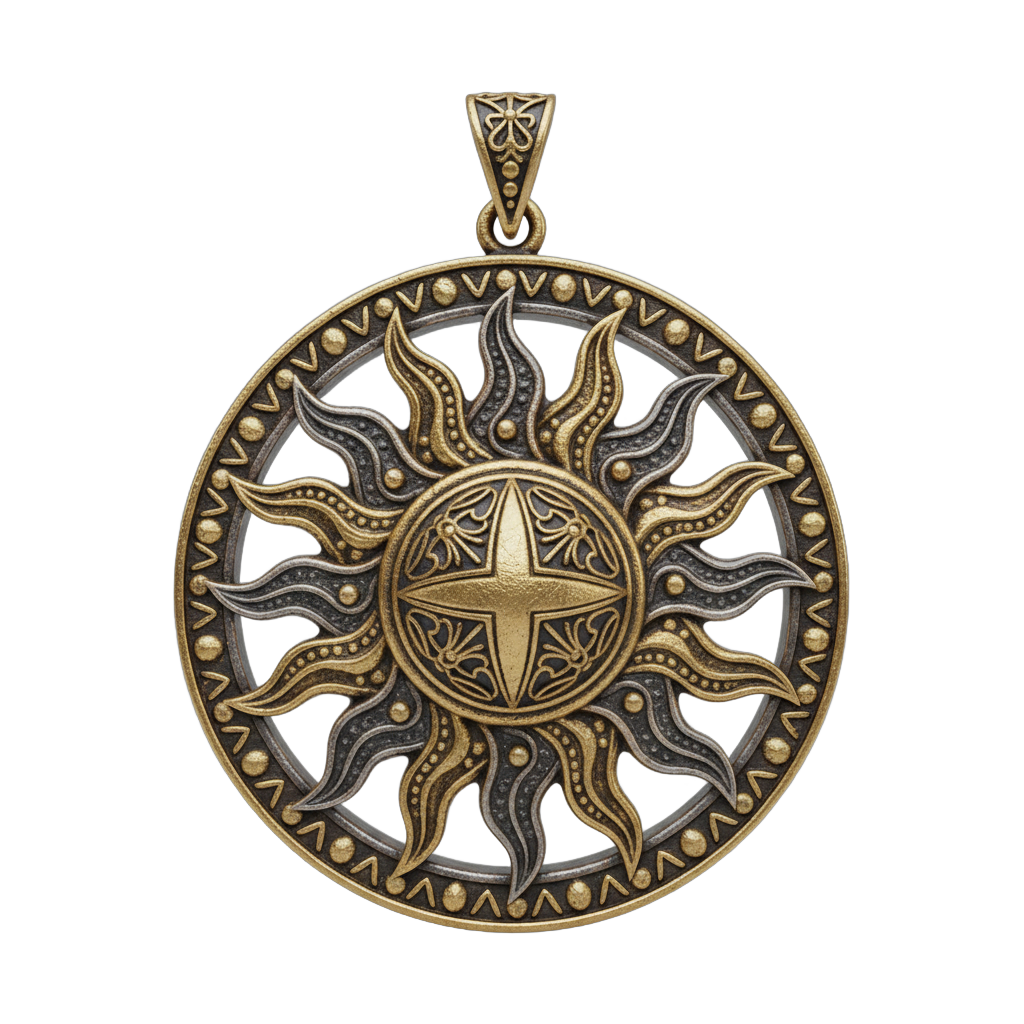 Ornate Sunburst Medallion Pendant