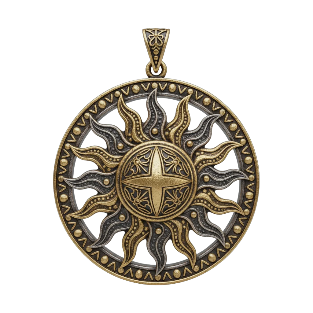 Ornate Sunburst Medallion Pendant