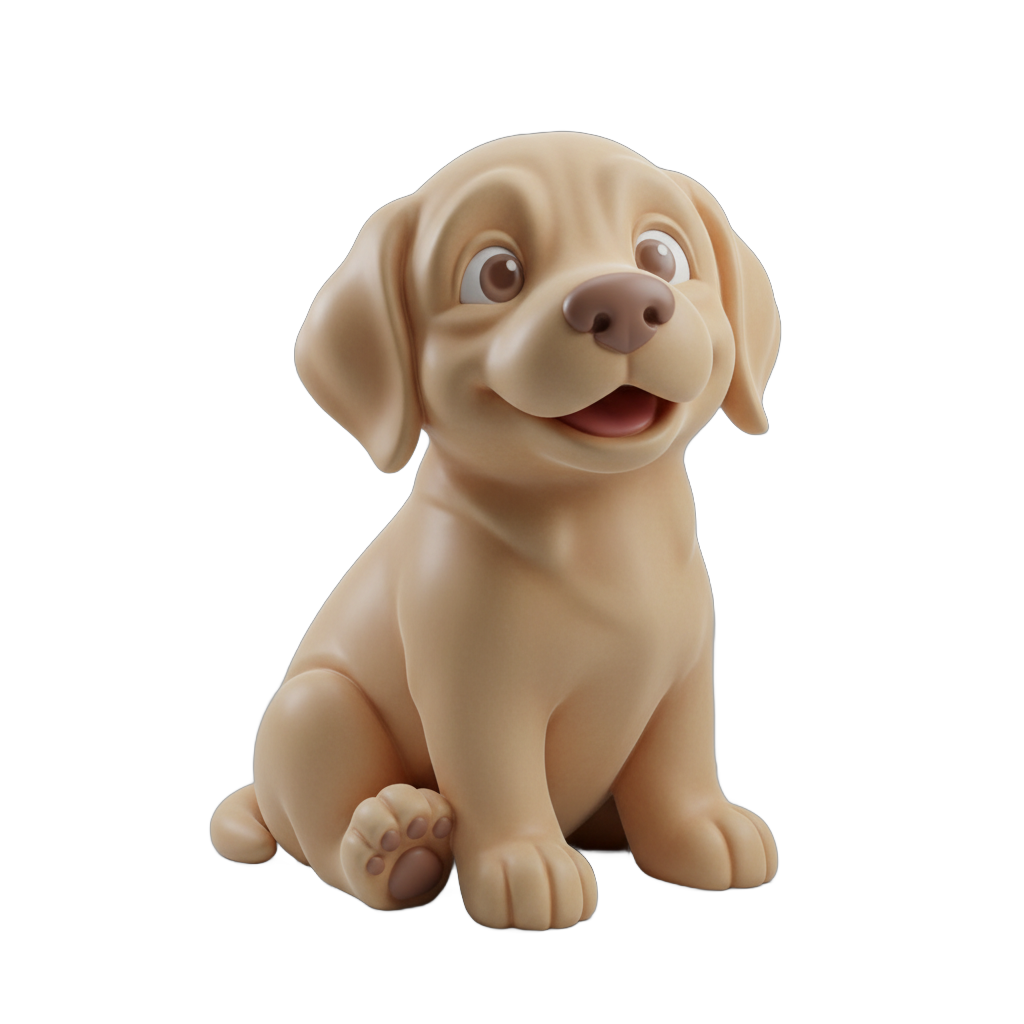 Stylized Labrador Puppy Sculpture