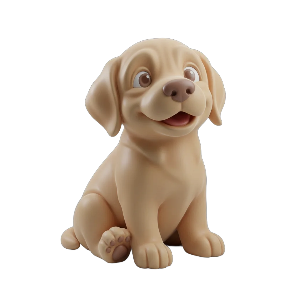 Stylized Labrador Puppy Sculpture