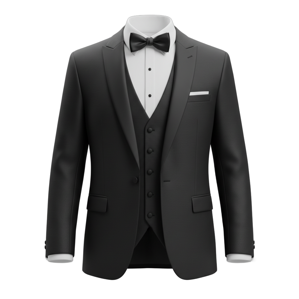 Elegant Black Tuxedo with Waistcoat
