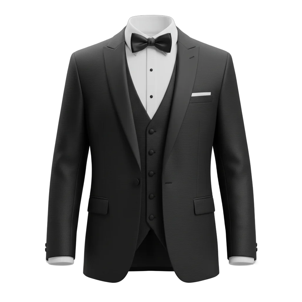 Elegant Black Tuxedo with Waistcoat
