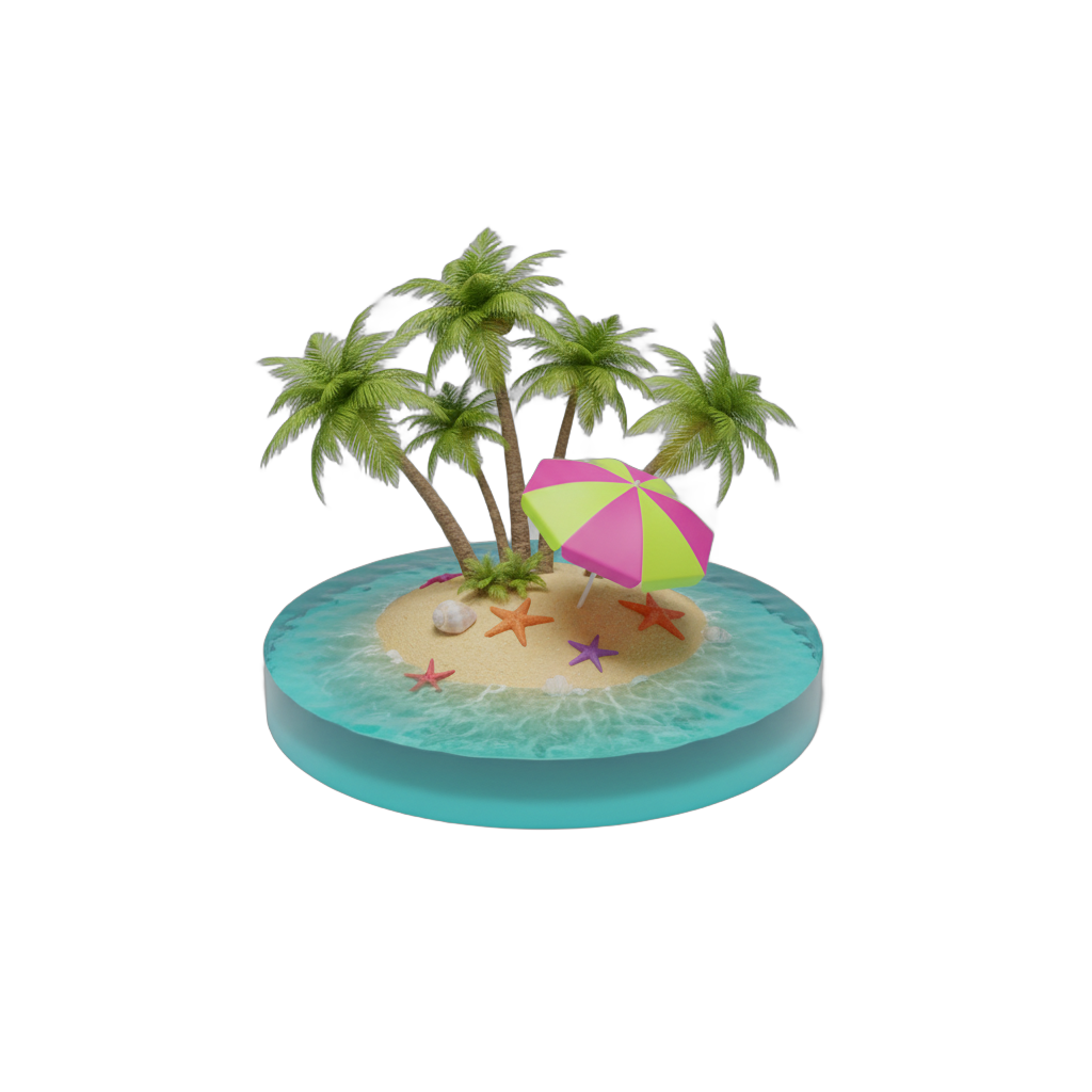 Tropical Beach Island Scene