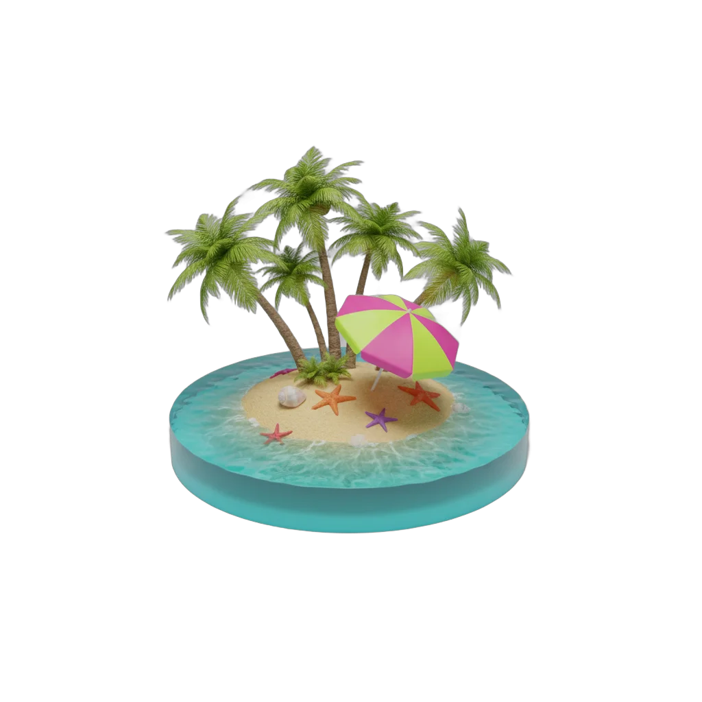 Tropical Beach Island Scene